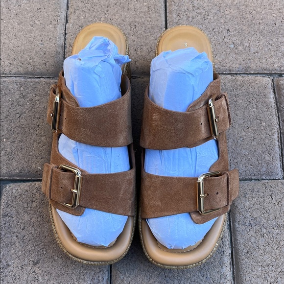 Marc Fisher Tan Platform Sandals with Adjustable Straps - Picture 6 of 16